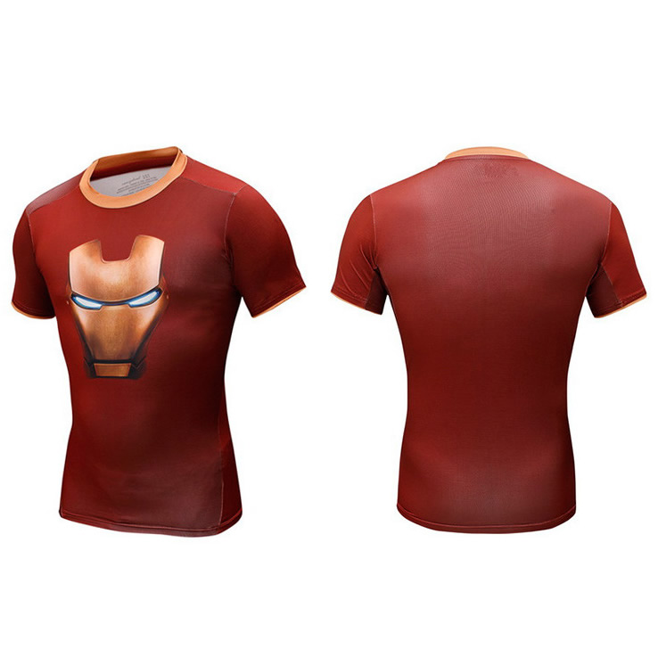 Iron Man Sublimation printing quick dry sports T-shirt