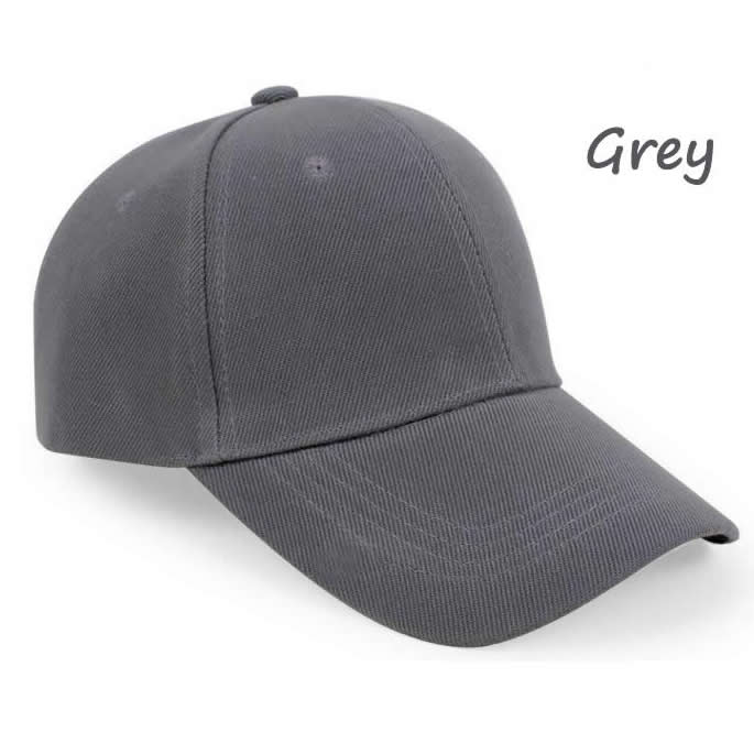 Structured 6 panel cotton cap with embroidered eyelets-Grey